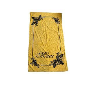 Vintage Yellow Beach Towel Maui Hawaii